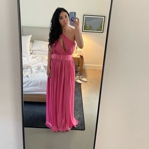 Retrofete Pink One Shoulder Andrea Gown